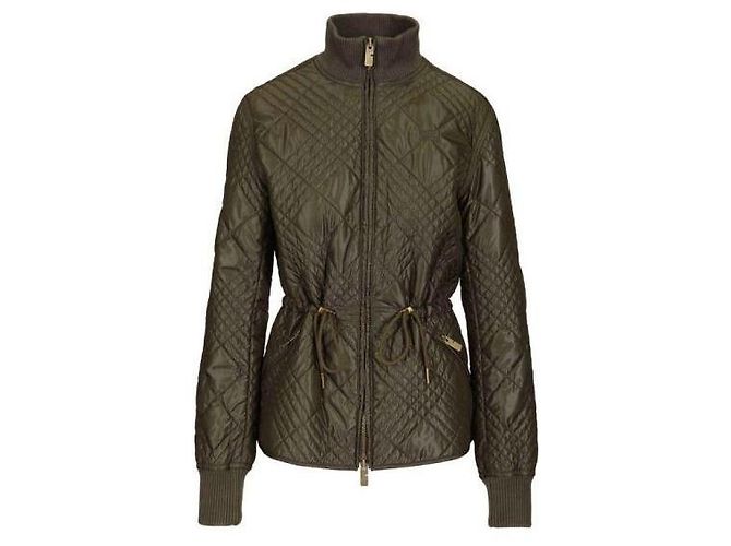 Burberry Micro Check Stitch Nylon Wakerley Jacket Green