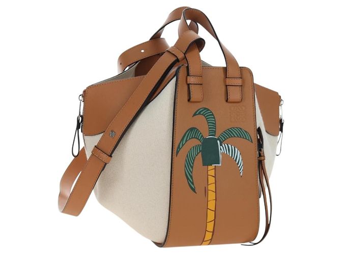 Loewe Ken Price Hammock em couro estampado e canvas Small Bege