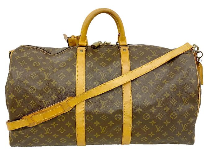 Louis Vuitton Boston Monogram Keepall Bandoulière 55 Marrone