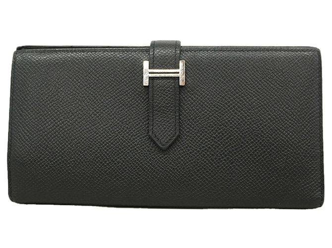 Hermès Cartera larga Hermes Bearn Soufflet Negro