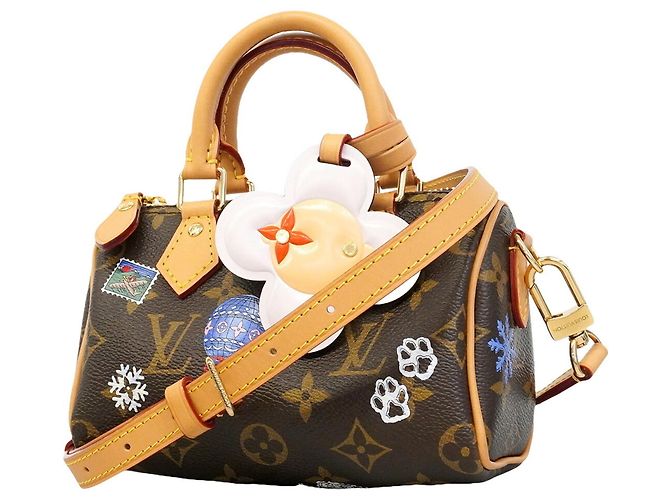 Borsa a mano Louis Vuitton Monogram Vivienne Nano Speedy Marrone