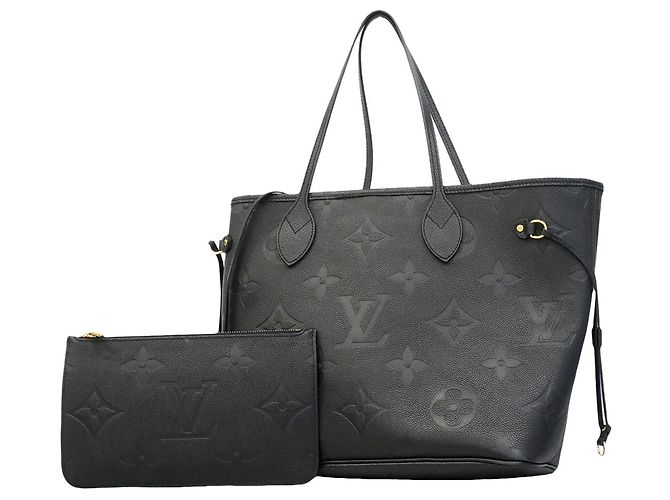 Borsa Tote Louis Vuitton Monogram Empreinte Neverfull MM Nero