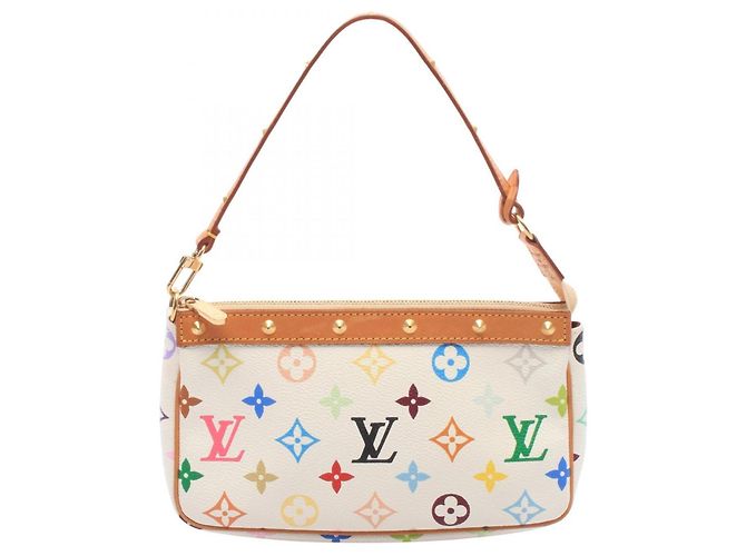 Louis Vuitton Pochette Accessoires Monogram Multicolor Blanc Handbag