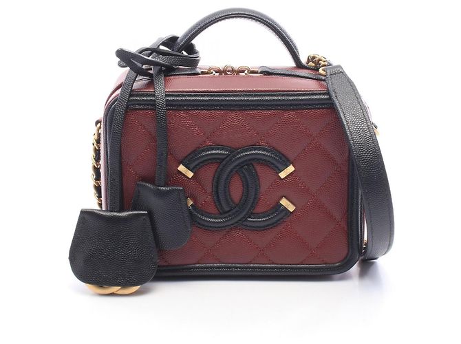 Borsa Vanity Chanel CC Figley Small Nero Bordò