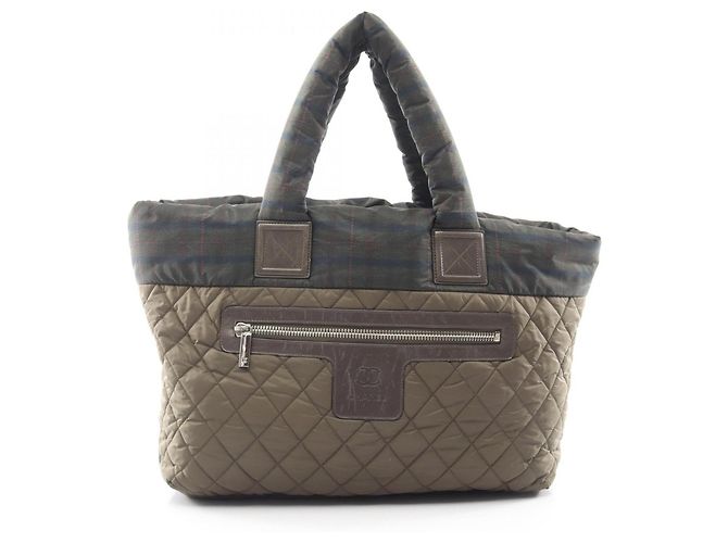 Saco Tote Chanel Coco Cocoon MM Check Multicor Caqui