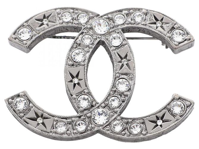 Chanel Coco Mark Brosche Silber