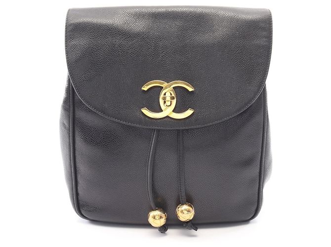 Chanel Coco Mark Backpack/Handbag Black