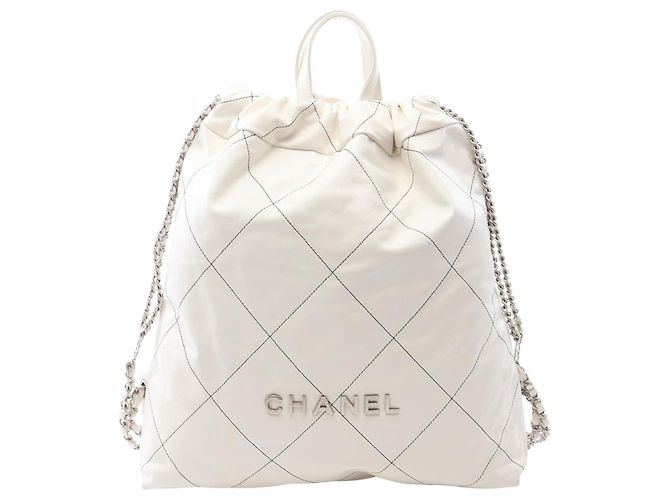 Chanel 22 Large Backpack/Handbag White