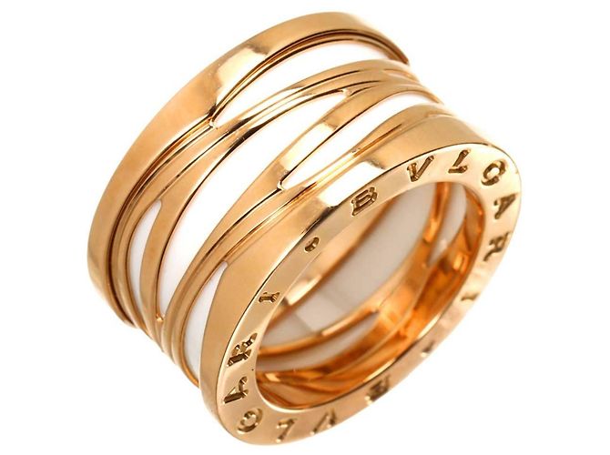 Bulgari Anel Bvlgari B-zero1 Legend Branco Dourado