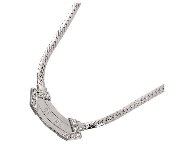 Céline Celine Diamant-Anhänger Halskette Silber