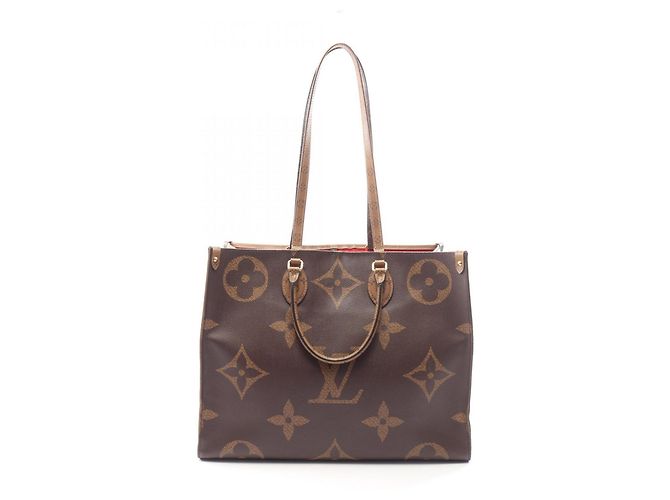 Borsa Tote Louis Vuitton OnTheGo GM Marrone Beige Monogramma