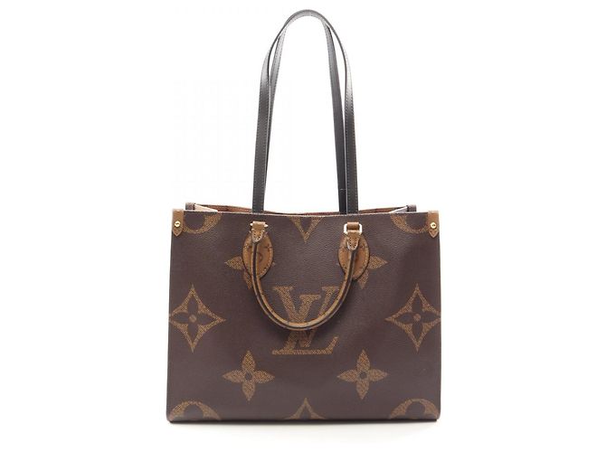 Saco Tote Louis Vuitton OnTheGo MM Marrom Bege Monograma