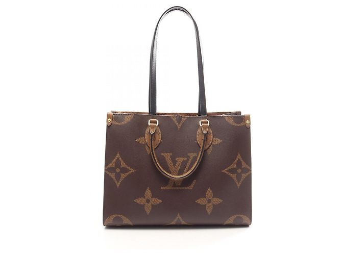 Saco Tote Louis Vuitton OnTheGo MM Marrom Bege Monograma