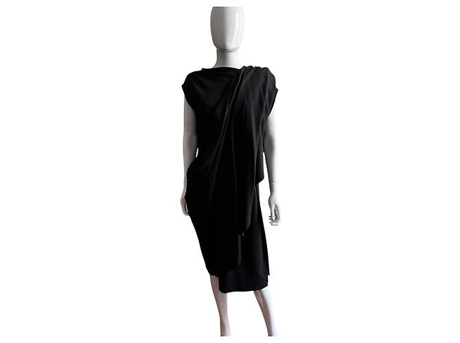 Vestido negro Ann Demeulemeester drapeado