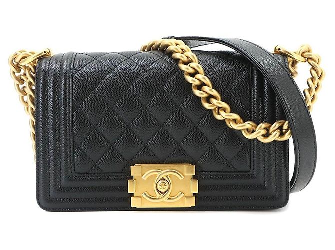 Le Boy Bolsa de ombro Chanel Boy Small com corrente Preto