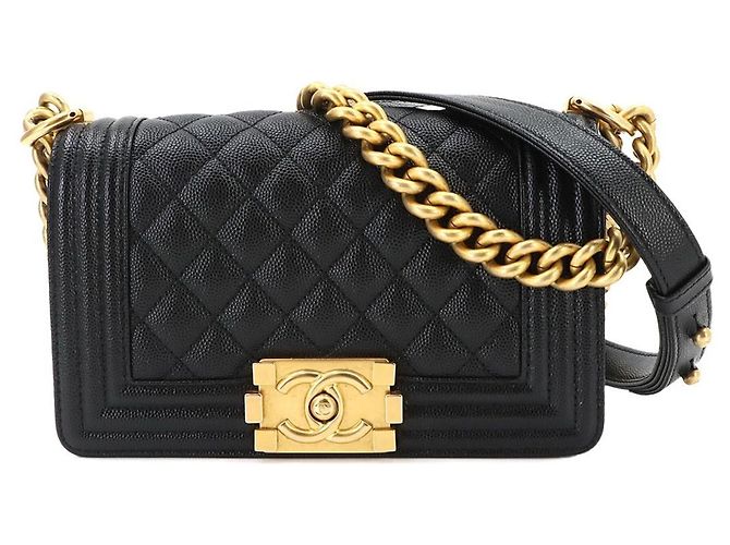 Borsa a tracolla Chanel Boy Small con catena Nero
