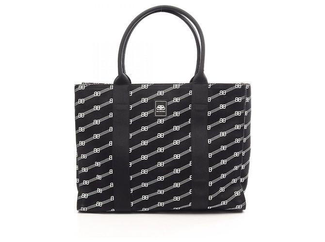 Everyday Borsa Tote Large Balenciaga BB Monogram Trade Nero Bianco