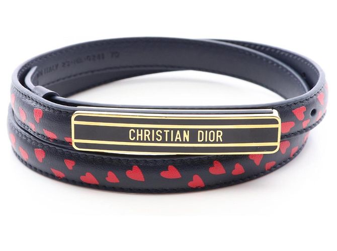 Christian Dior Dior Logo Heart Mini Gürtel Rot Marineblau