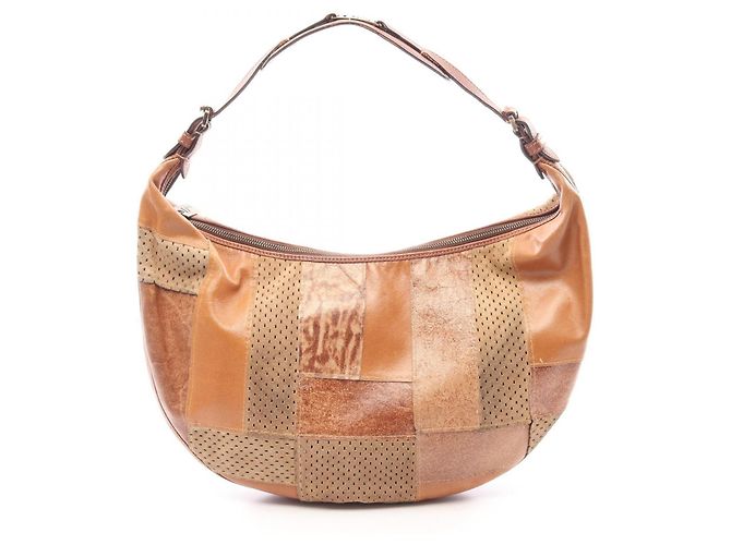 Sac à épaule Patchwork Christian Dior Marron Multicolore