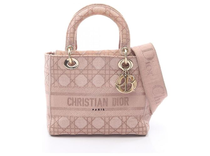 Christian Dior Dior LADY D-LITE Medium Cannage Borsa a mano 2-Way Rosa