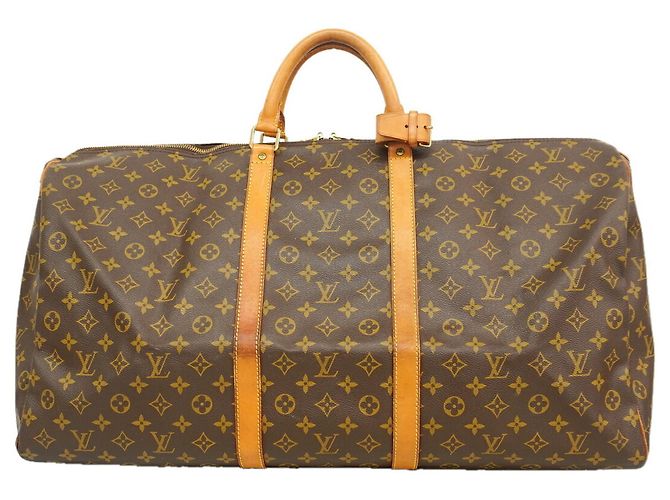 Borsa Louis Vuitton Brown Boston Monogram Keepall 60 Marrone