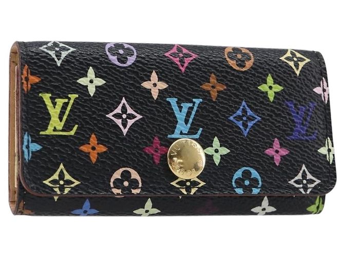 LOUIS VUITTON Monogram Multicolor Multicles 4 Key Case Black M60044 Auth 199374