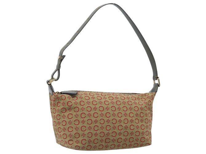 Céline CELINE C Macadam Canvas Handtasche Beige Gold Auth 199397 Golden