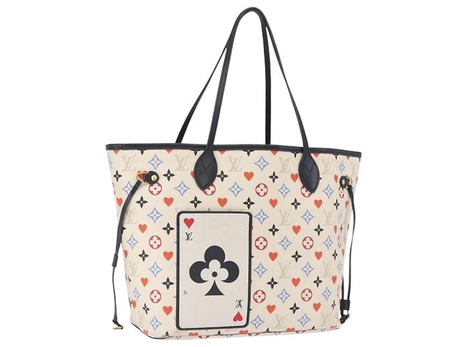 LOUIS VUITTON Monogram Game On Neverfull MM Tote Bag White M57462 LV Auth 202187 Weiß Monogramm