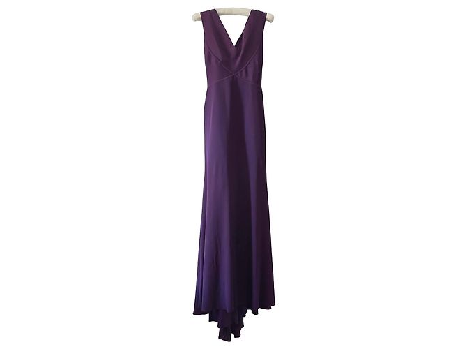 Herve Leger Vestido maxi Hervé Léger roxo com decote em V