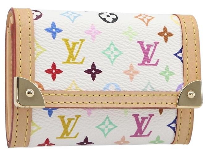 LOUIS VUITTON Monogram Multicolor Porte Monnaie Pla White M92657 Auth 199540SAM Weiß
