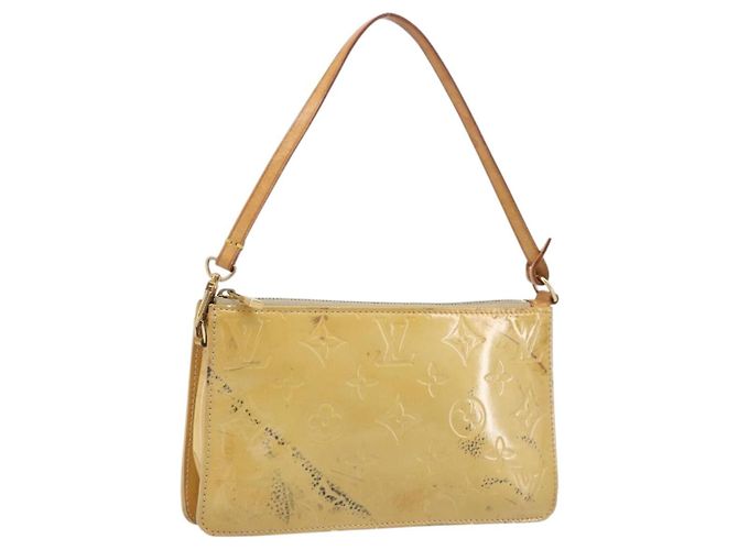 LOUIS VUITTON Monogram Vernis Lexington Accessory Pouch Beige M91010 Auth hk4073