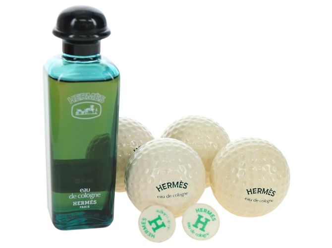 Hermès HERMES Eau de Cologne Golf Set perfume Couro Branco Auth BA15228V