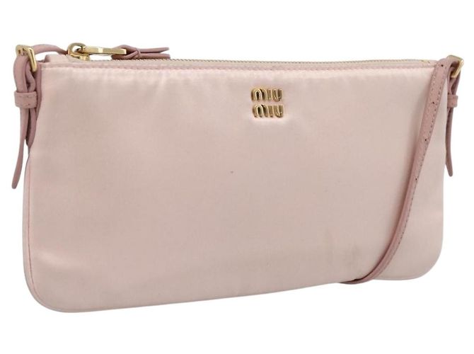 Borsa a tracolla Miu Miu Satin Pink Gold Auth 199414A Rosa D'oro