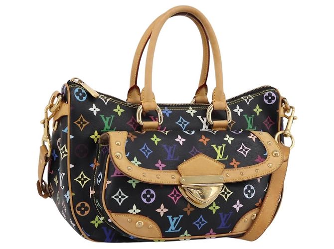 LOUIS VUITTON Monogram Multicolor Rita Tote Bag Black M40126 LV Auth 199920V Noir