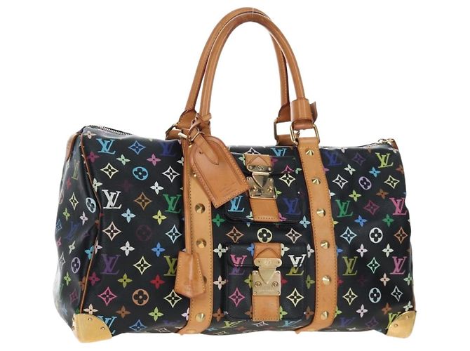 Bolsa LOUIS VUITTON Monogram Multicolor Keepall 45 Preta M92640 Auth 196577SAV Preto