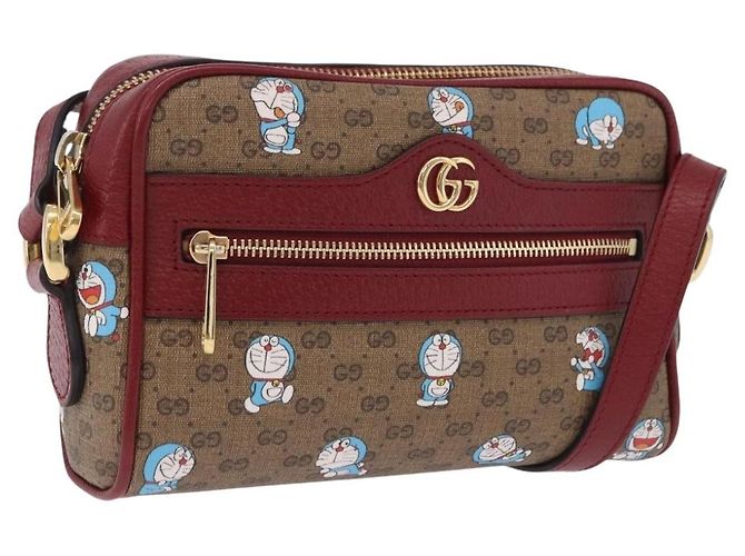 Borsa a tracolla GUCCI x Doraemon Micro GG PVC Marrone Tono Oro 647784 Auth 167564SAM