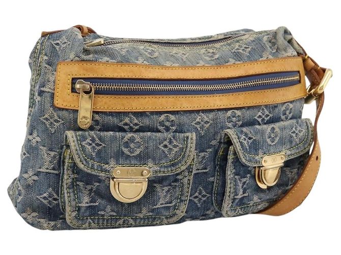 LOUIS VUITTON Monogram Denim Buggy PM Shoulder Bag Blue M95049 LV Auth 199468V Blau
