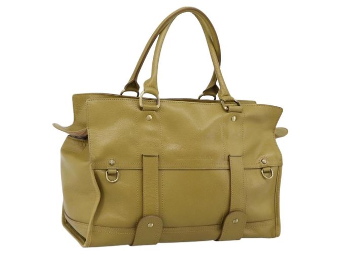 Sac à main BURBERRY en cuir Vert Or Auth bs37013 Doré