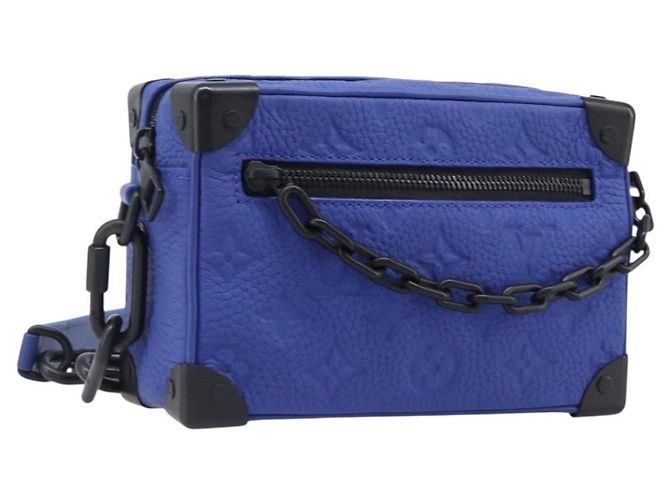 LOUIS VUITTON Monogram Taurillon Clemence Mini Soft Trunk M82558 Auth 198603SAM Blu