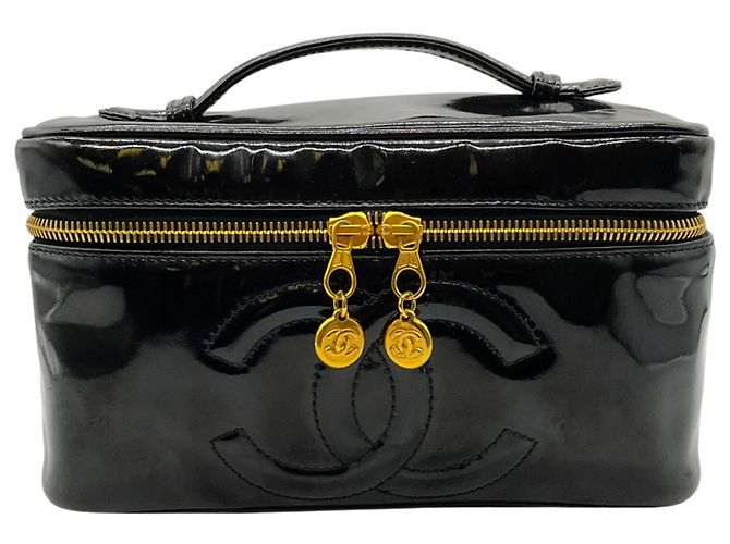 Chanel Black Patent Leather Vanity Case