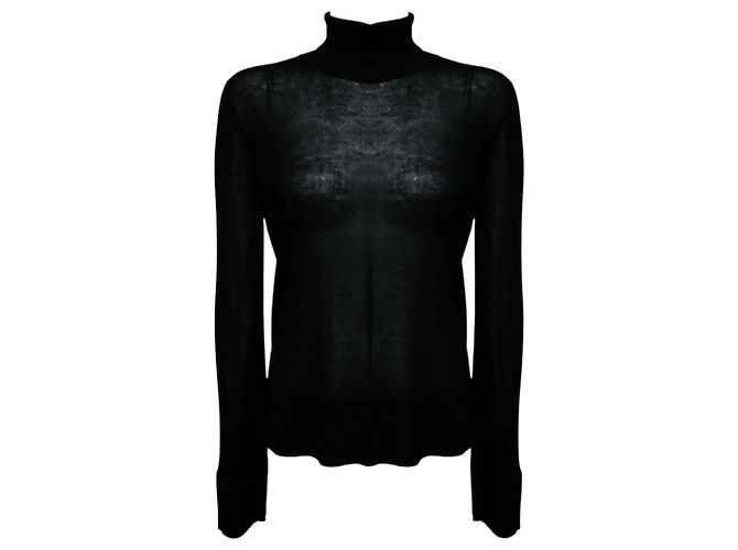 Totême Toteme Rollkragenpullover in Schwarz mit Schlitzärmeln