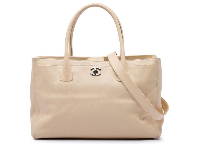 Borsa Tote Shopper Chanel Executive Cerf Medium in vitello marrone