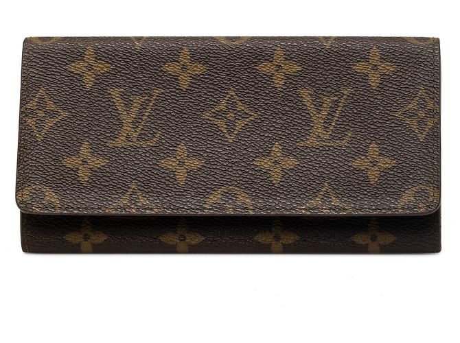 Carteira Longa Louis Vuitton Monogram Porte Yen Castanha Marrom
