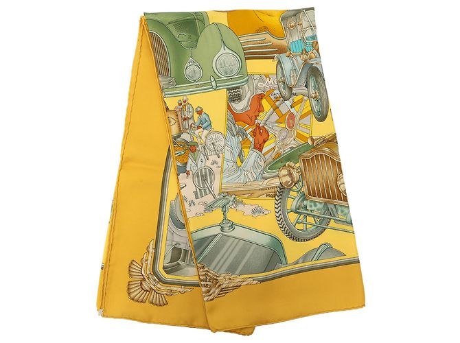 Foulard di seta Hermès Automobile Giallo 90