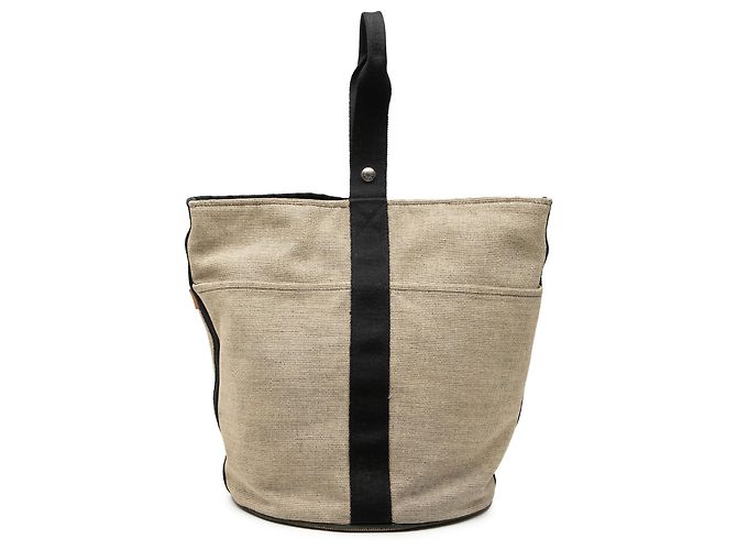 Borsa Secchiello Hermès Toile Saxo GM Beige