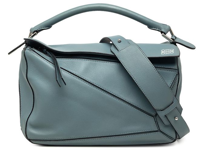 Borsa Puzzle LOEWE Medium in pelle di vitello blu