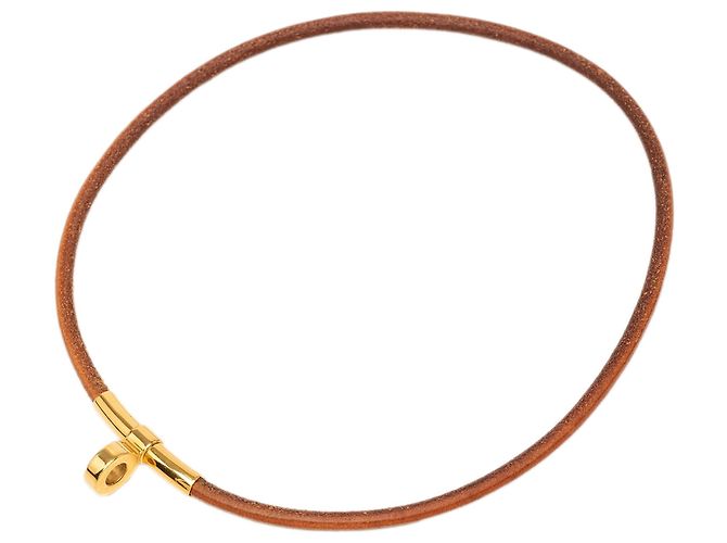 Gargantilla Kite de cuero marrón Hermès Castaño