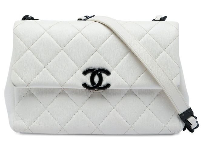 Borsa a tracolla Chanel Medium Quilted Caviar My Everything Flap bianca Bianco