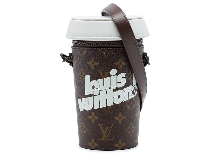 Borsa a tracolla Louis Vuitton Monogram Coffee Cup Pouch Marrone