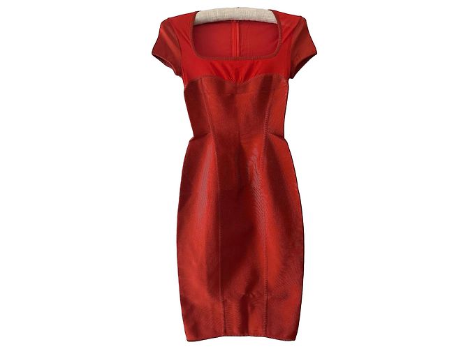 Autre Marque Vestido Cocoon Nerve L Leroux Rojo Burdeos